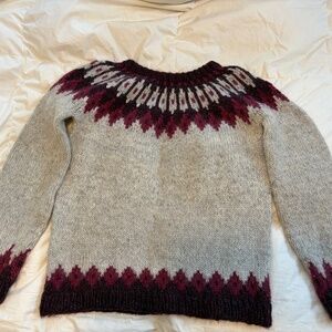 Fair Isle hand knit wool sweater
